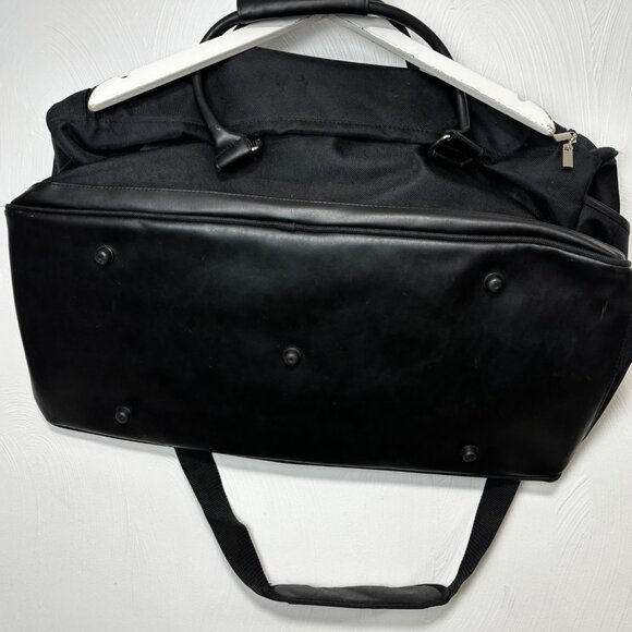 Chrome Azzaro Black Weekender Duffle Bag Travel Carry On Shoulder Strap 23x11 - Picture 4 of 5